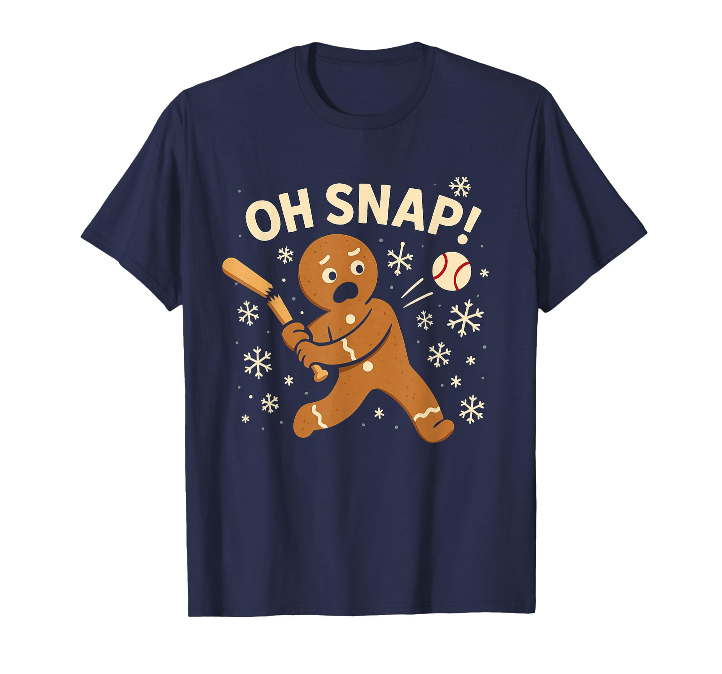 Oh Snap Gingerbreadman Christmas Baseball T-Shirt
