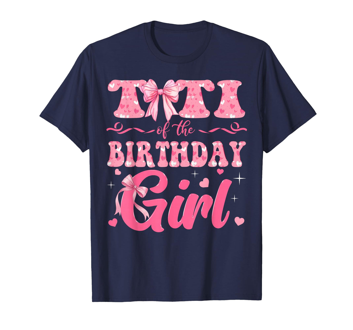 Titi of The Birthday Girl Family Pink Coquette Bow T-Shirt