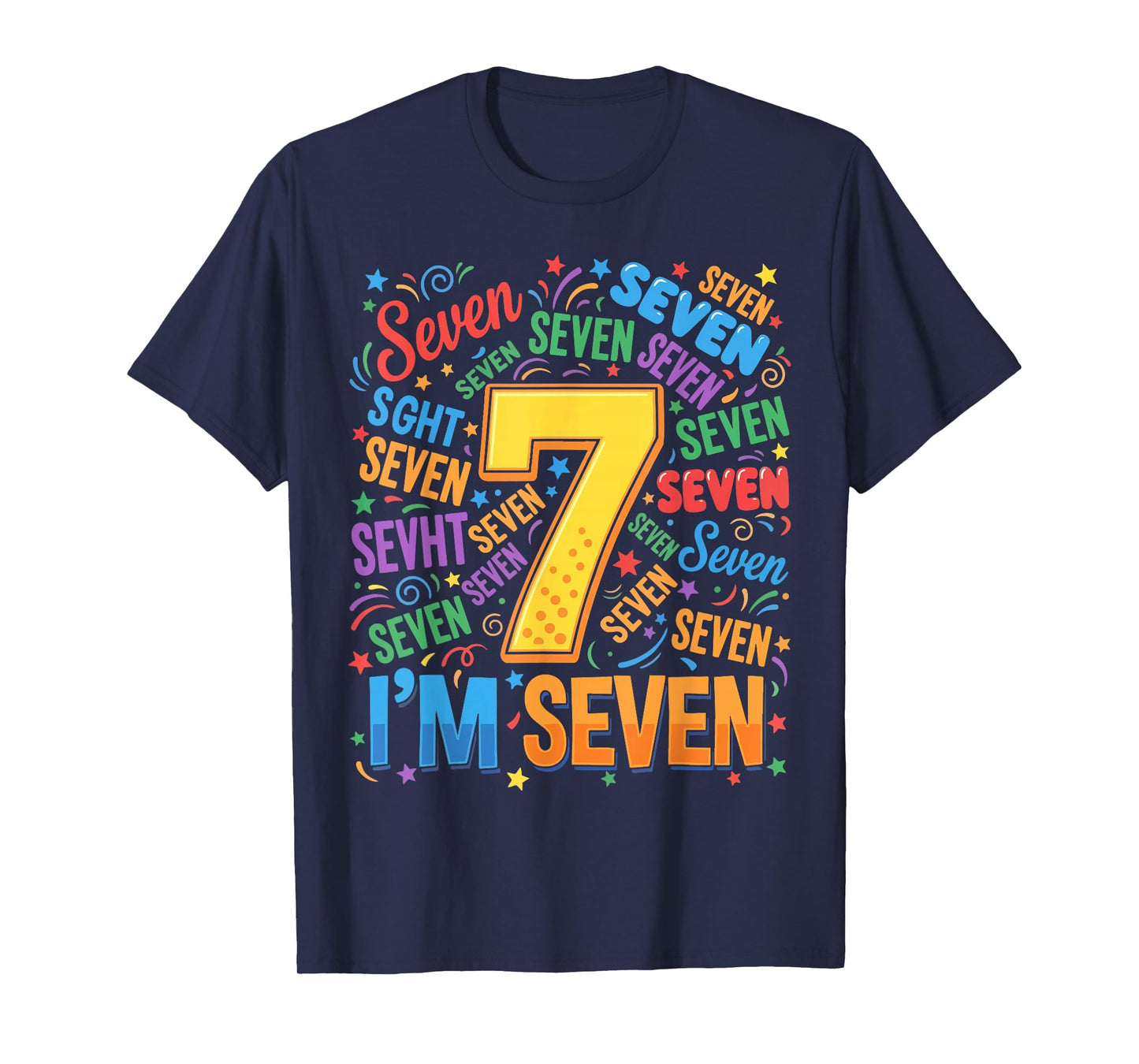 7th Birthday Shirt Boy 7yr Seven 7 Year Old Girls Kids T-Shirt