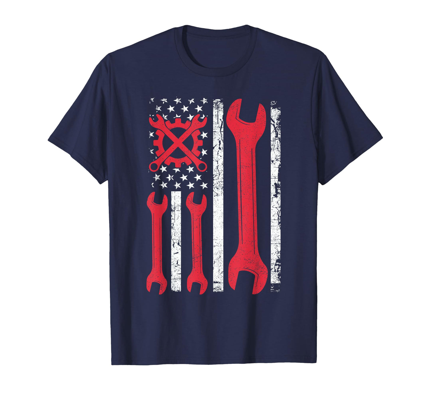 Machanic Flag Patriotic Car for Auto Enthusiasts Mechanics T-Shirt