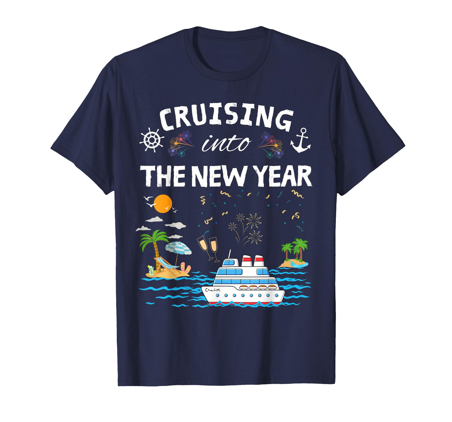Cruising Into New Year 2026 Match Family Vacation Cruise T-Shirt