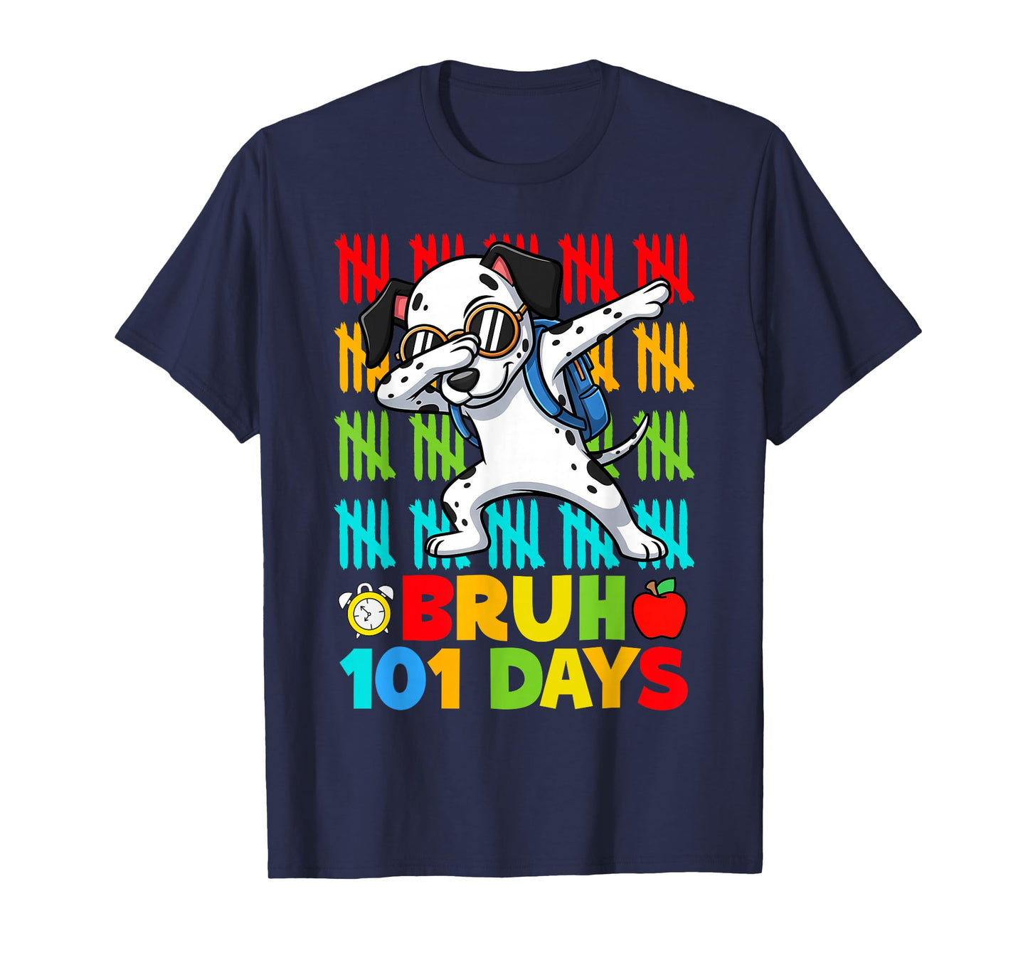 Bruh 100 Days of School Dalmatian Dog Boys 100 Days Smarter T-Shirt