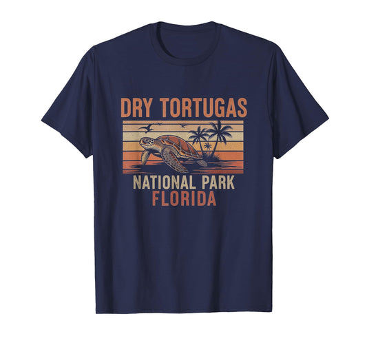 Retro Dry Tortugas National Park Florida Drawing Art Design T-Shirt