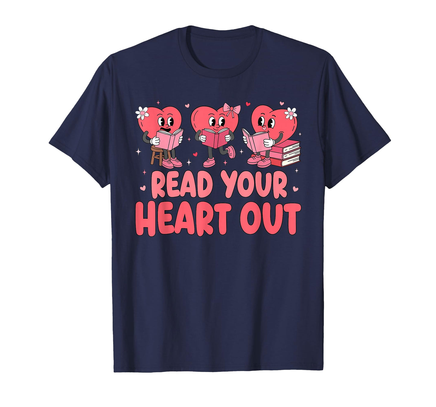 Valentine Day Book Read Your Heart Out Lovers Teacher Kids T-Shirt
