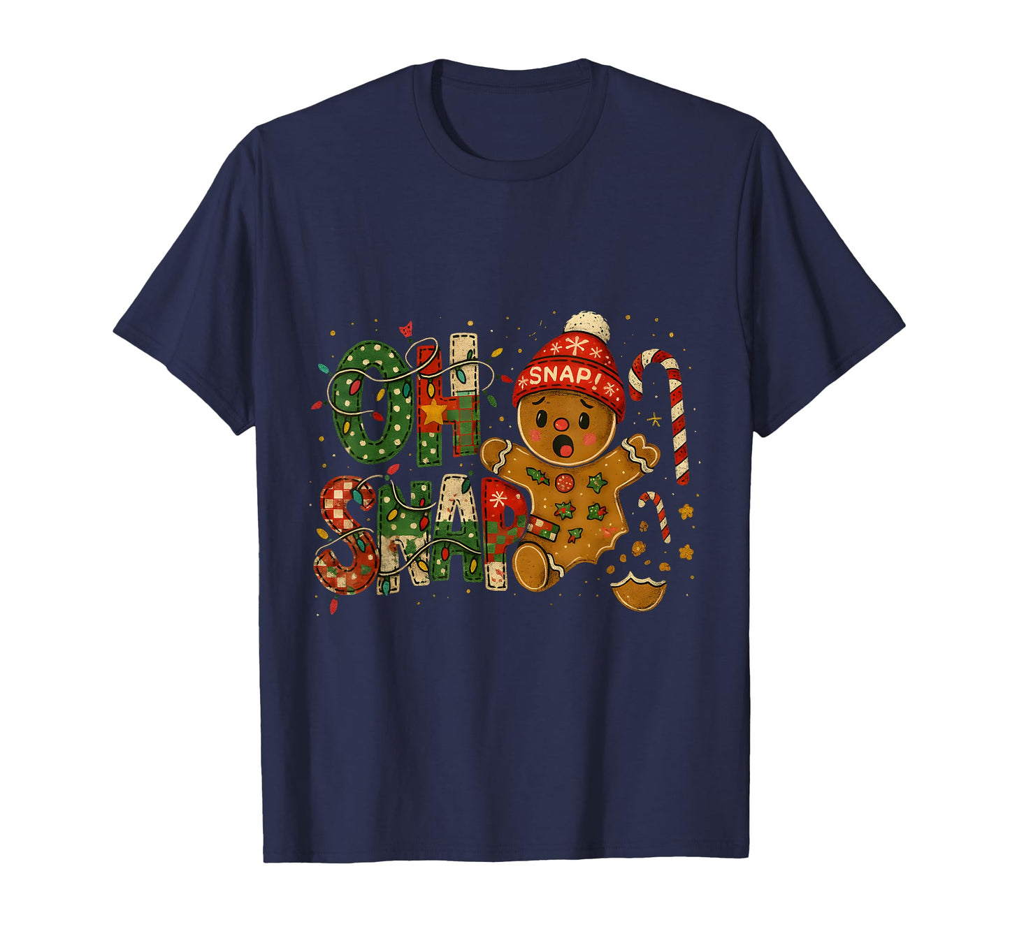 Oh Snap Funny Gingerbread Broken Cookie Christmas T-Shirt