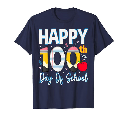 100 Days of School Teacher Kids Happy 100th Day of School T-Shirt