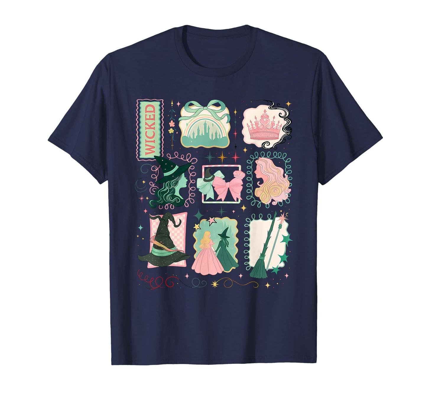 Retro Wicked Stamps Christmas Vibes Clothing T-Shirt