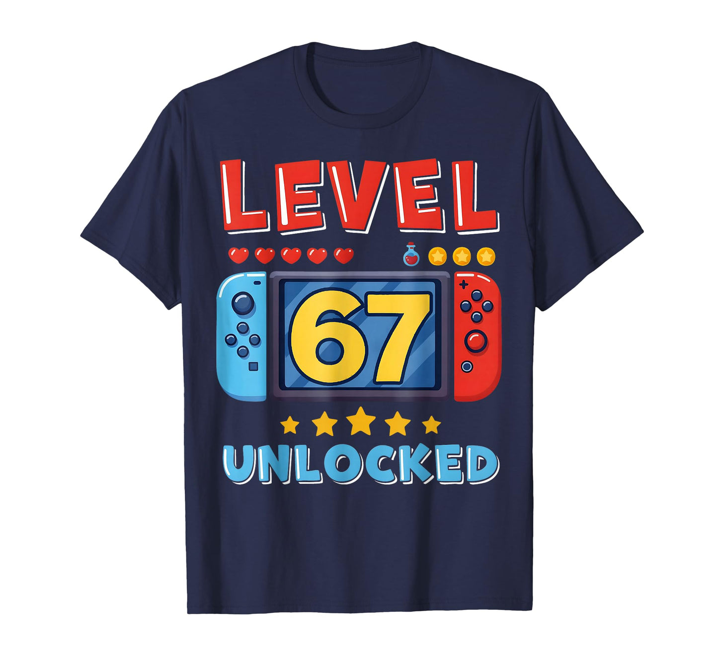 Level 67 Unlocked Gamer Birthday Boy Gift for Boys Kids T-Shirt