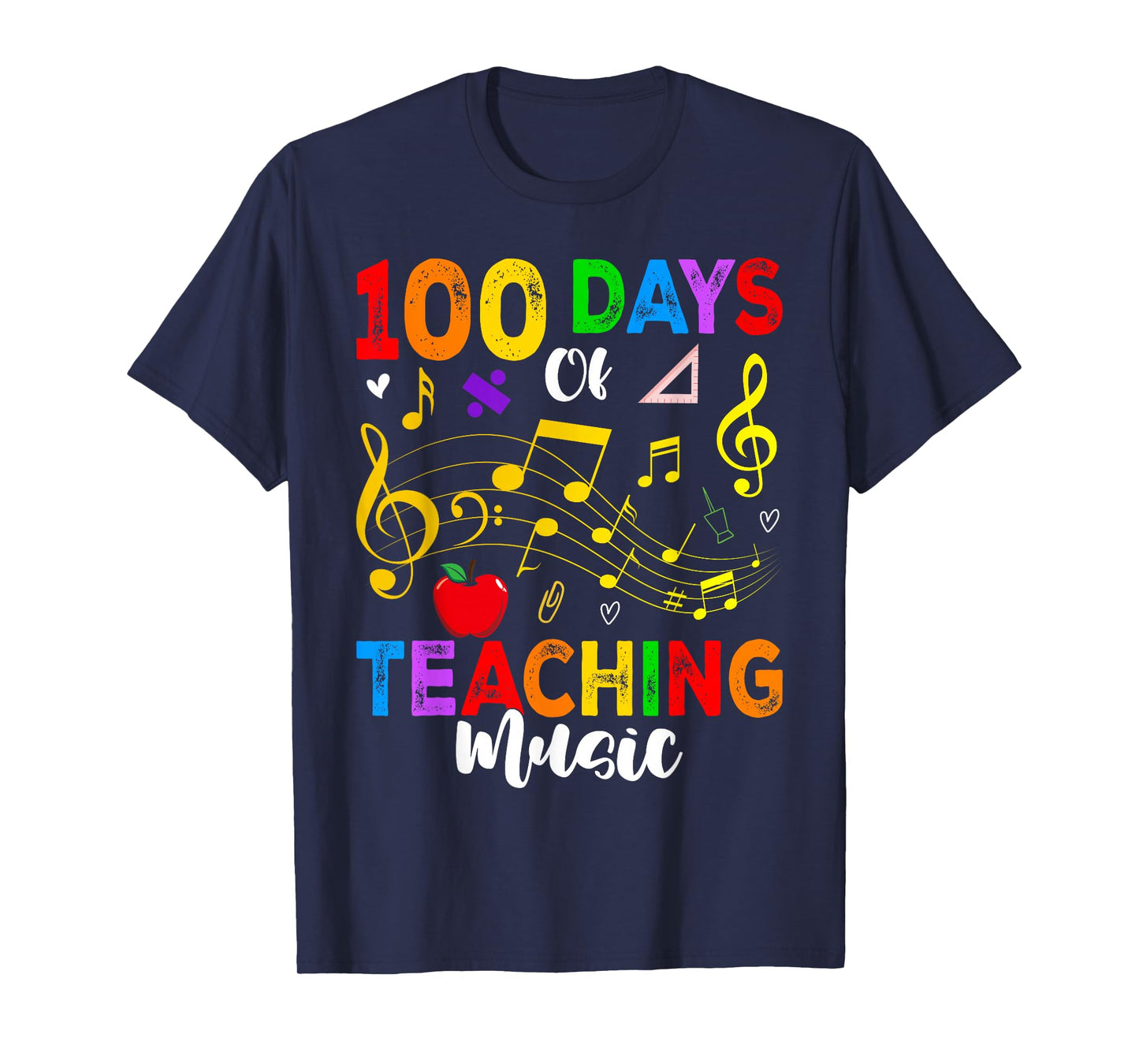 100 Days of Teaching Music School Subject Teacher T-Shirt