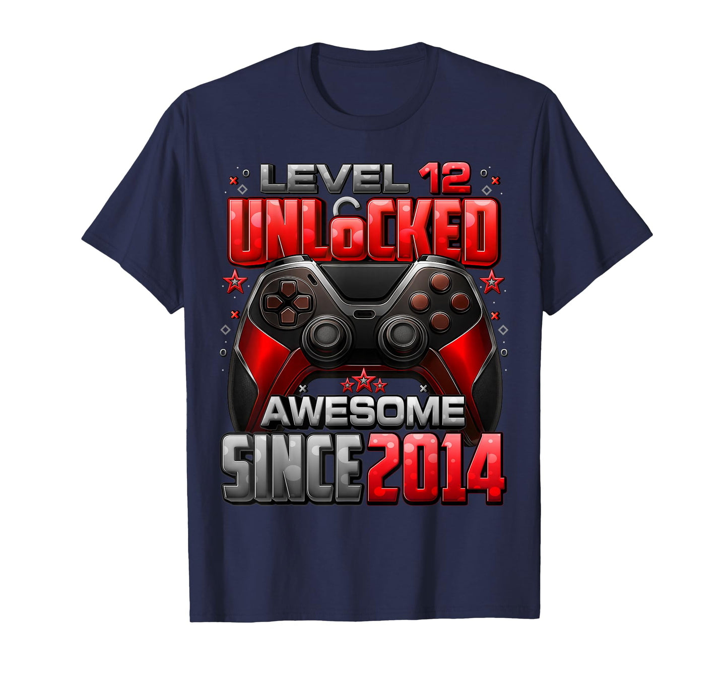 Level 12 Unlocked Awesome Since 2014 12th Birthday Gaming T-Shirt
