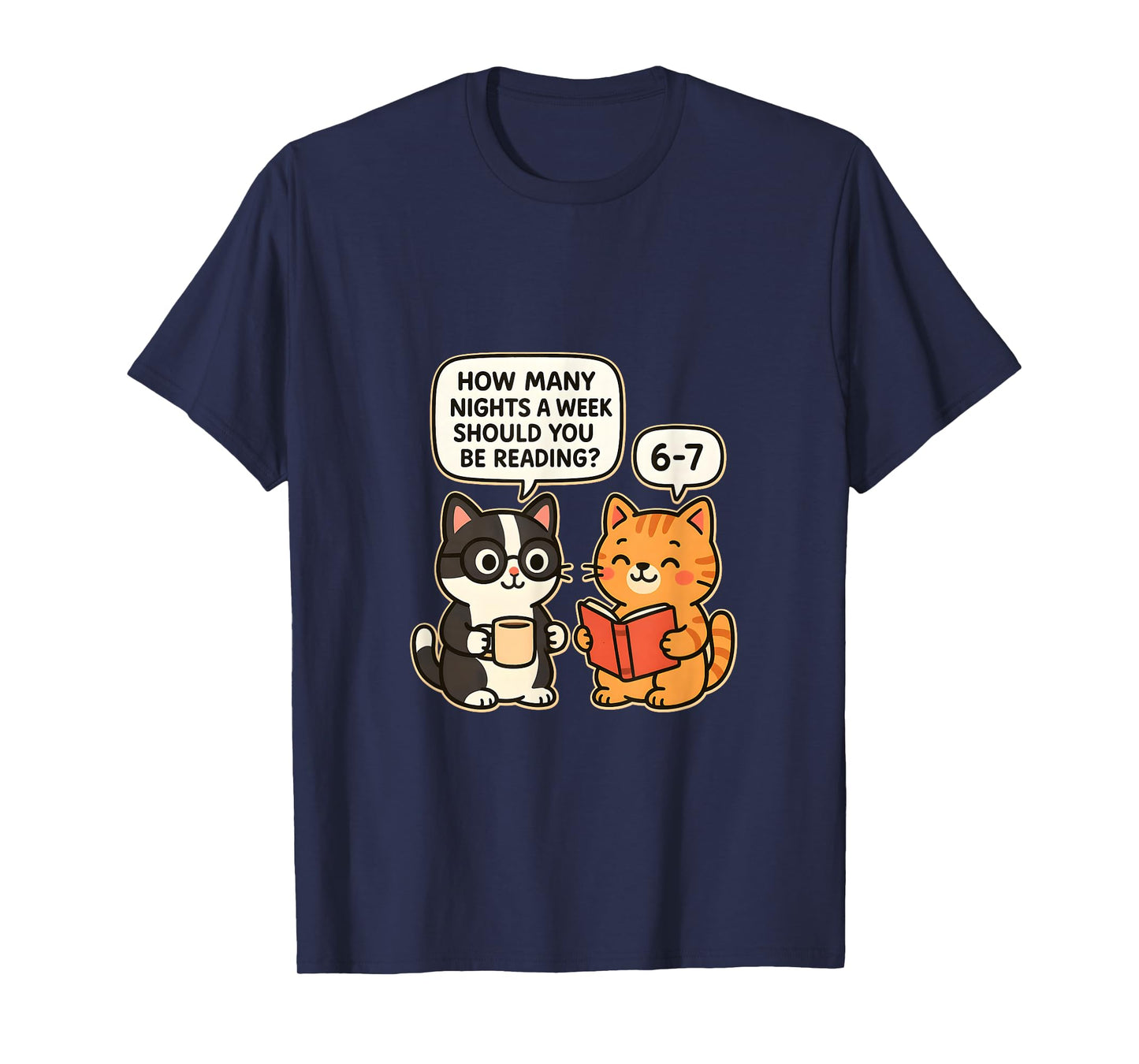 How Many Nights Reading 67 Meme Six Seven Teacher cat Funny T-Shirt