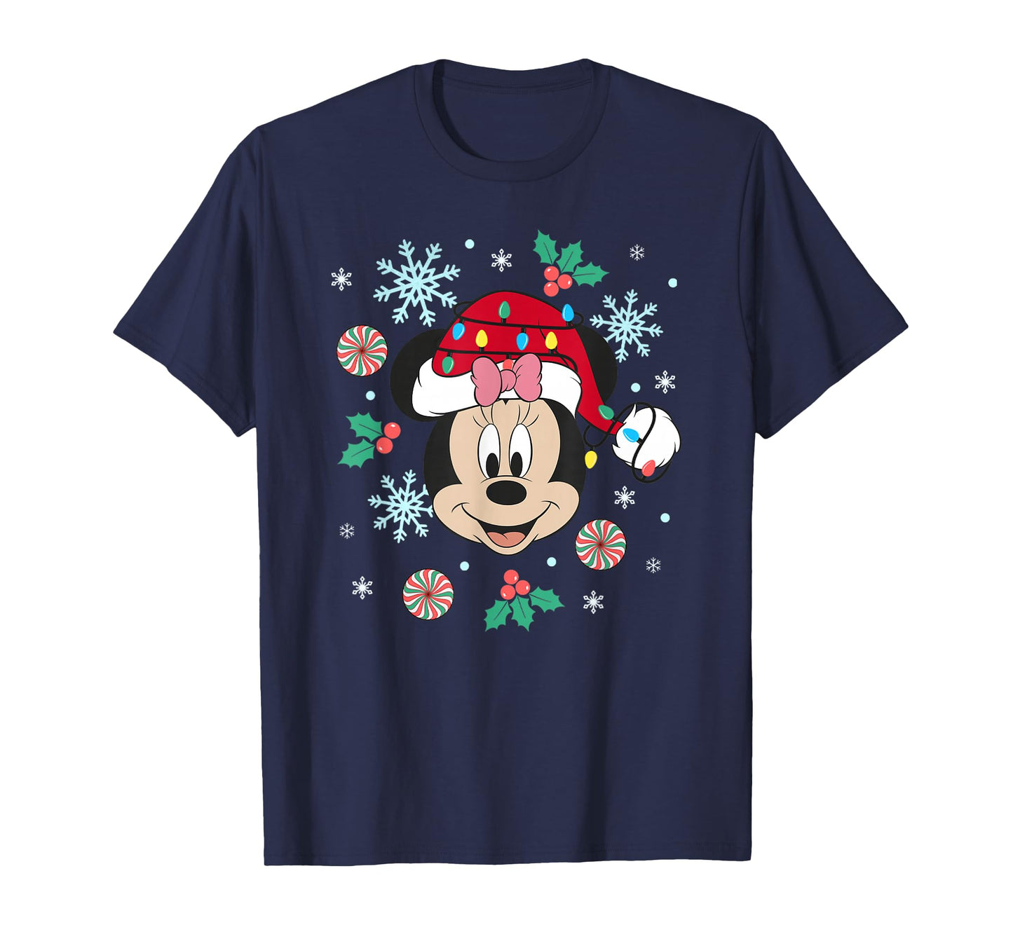 Disney Minnie Mouse Christmas Ornaments Big Face T-Shirt