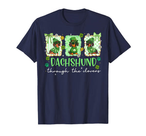 Preppy St Patrick's Day Dachshund Through The Clovers T-Shirt