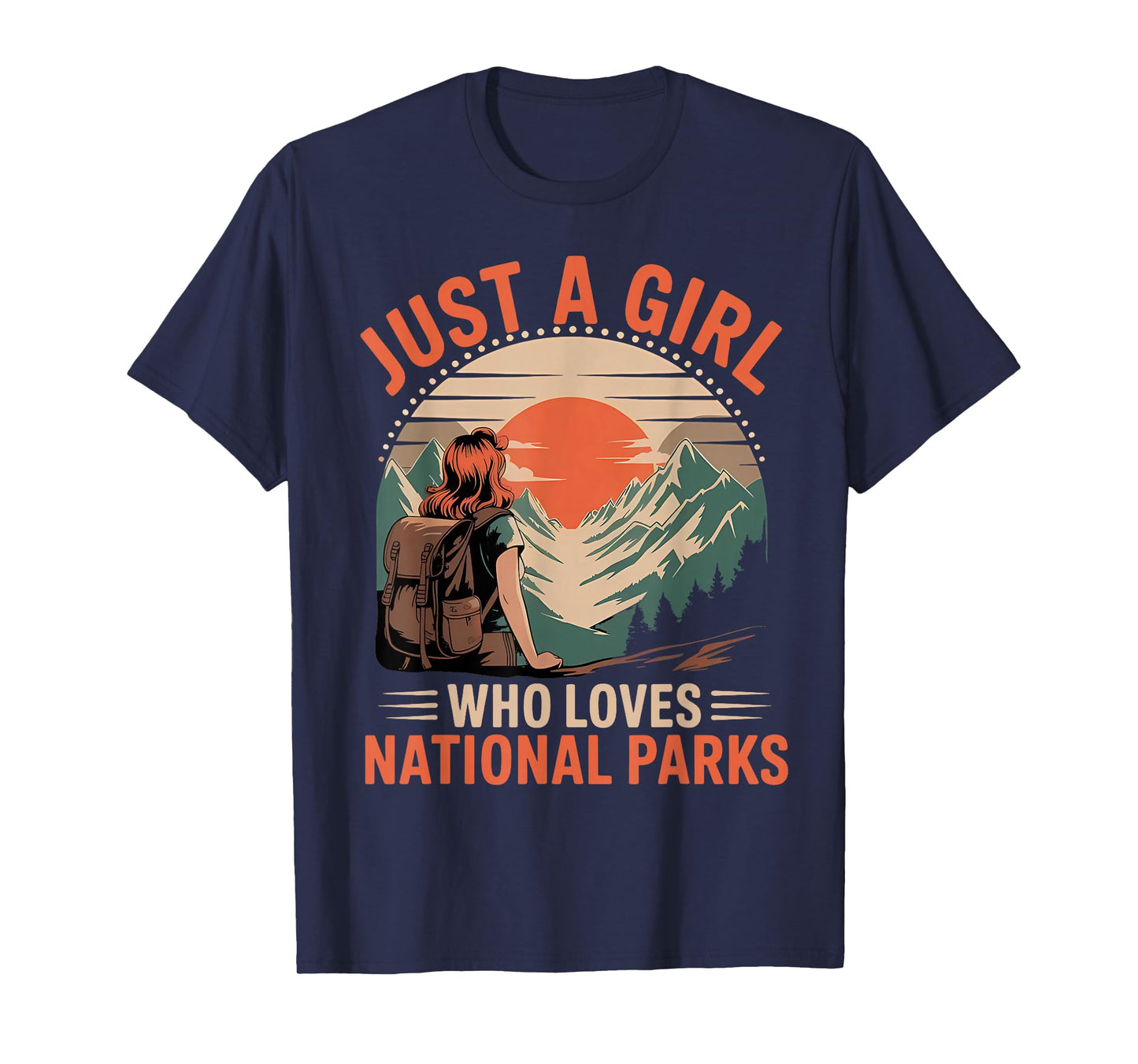 Just A Girl Who Loves National Parks Vintage Retro T-Shirt