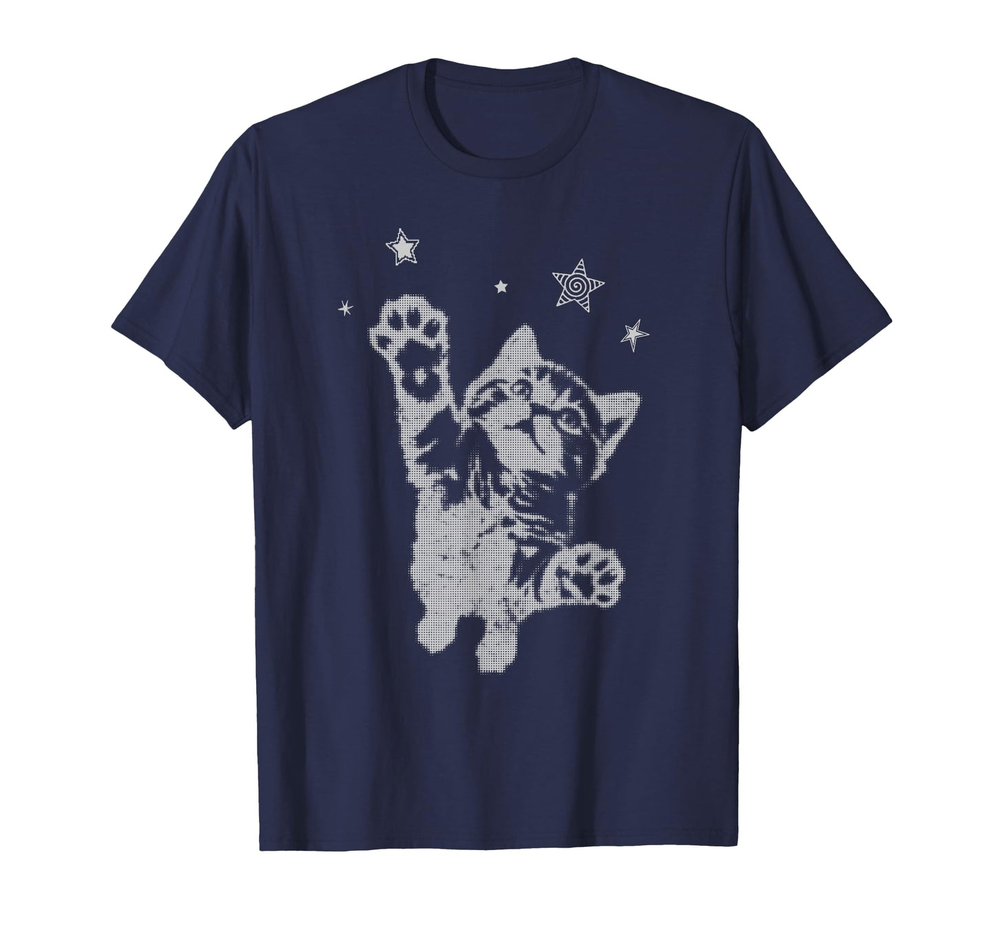 Y2K Cat Jumping Stars Silly 90s 2000s Grunge Vintage Graphic T-Shirt