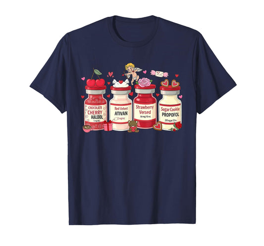 Funny Propofol Retro Valentines Nurse CRNA Pacu ER ED ICU T-Shirt