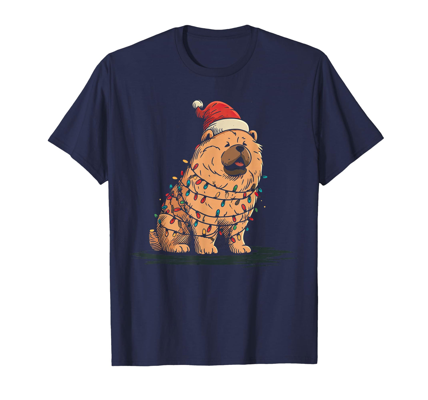 Funny Chow Chow Christmas Graphics Dog Lights Lover T-Shirt