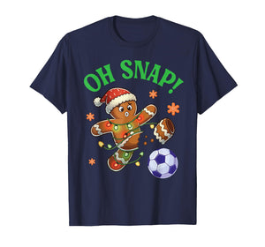 Funny Gingerbread Soccer Christmas Cookie Oh Snap Santa Hat T-Shirt
