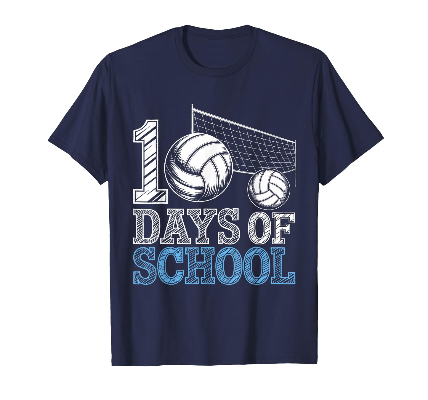Vintage 100 Days of School Volleyball Boys 100 Days Smarter T-Shirt