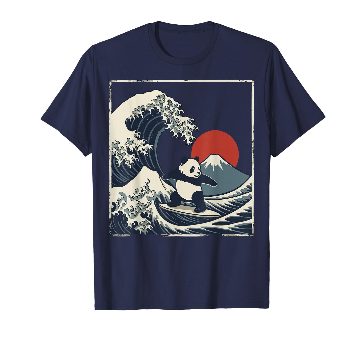 Panda Surfing Japanese Wave Great Wave T-Shirt