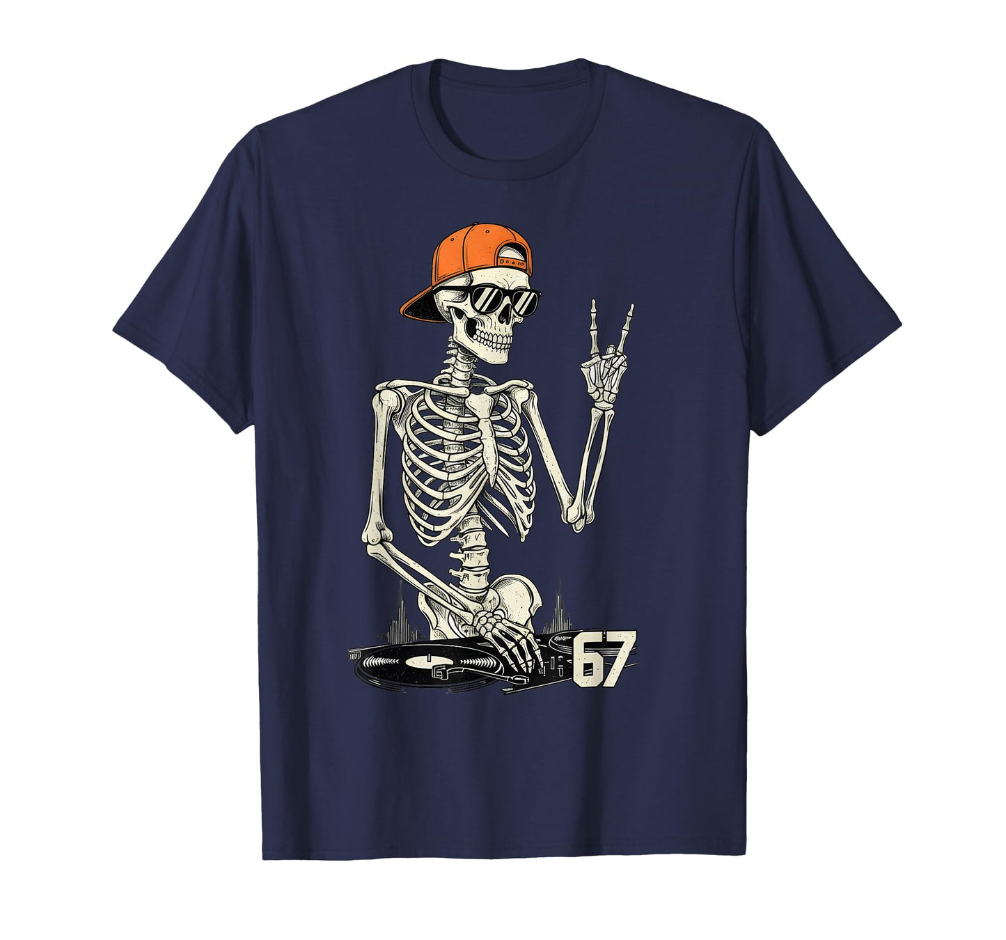 Rock On Skeleton 67 Shirt DJ Music Rocker Women Boys Kids T-Shirt