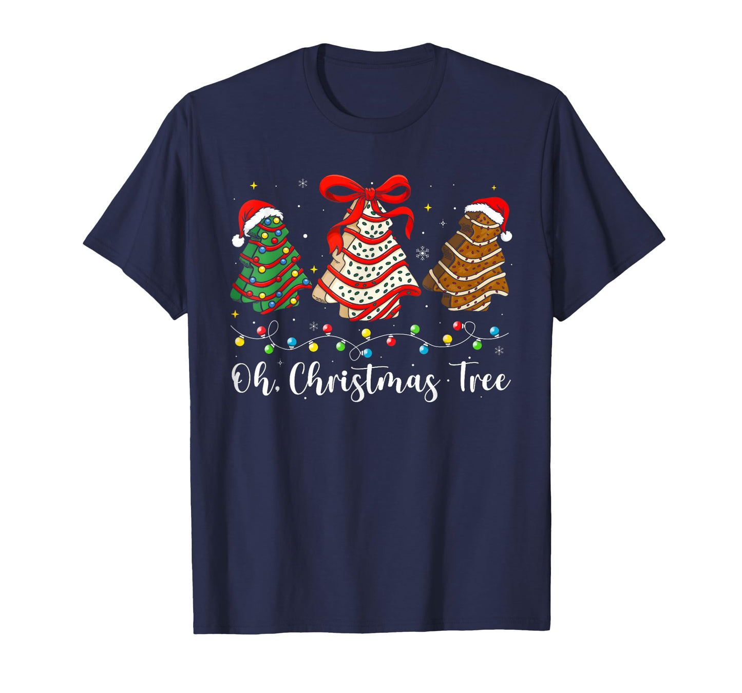 Groovy Oh Christmas Tree Cakes Debbie Becky Jen Cake Lovers T-Shirt