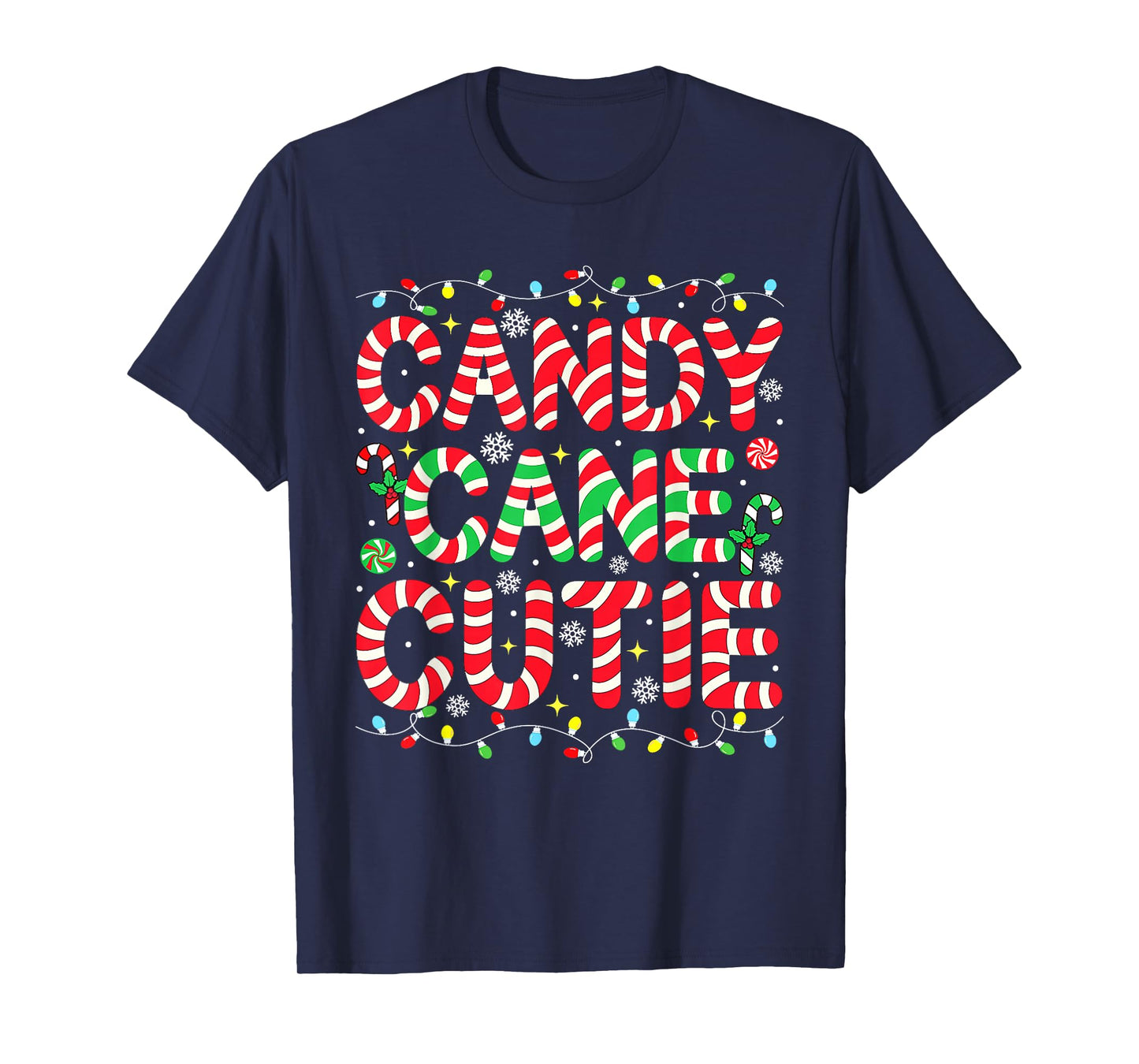 Funny Christmas Candy Cane Lover Crew Xmas Candy Cane Cutie T-Shirt