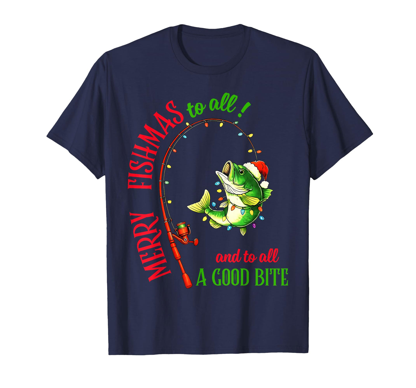 Merry Fishmas to All Fishing Fisherman's Funny Christmas Men T-Shirt