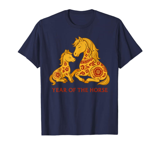 Happy Chinese New Year of The Horse 2026 Family Matching Mom T-Shirt