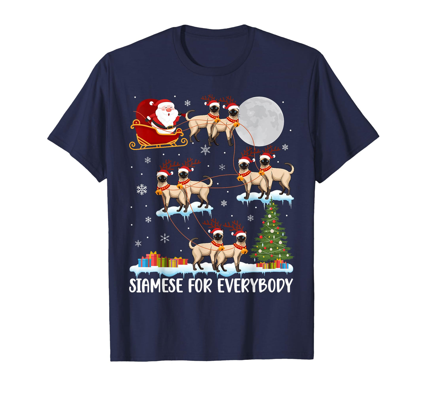 Siamese for Everybody Siamese Christmas Siamese Cat Xmas T-Shirt
