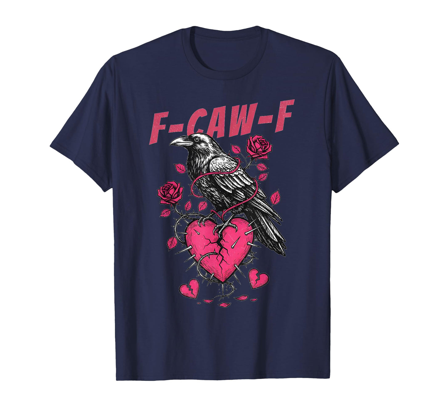Funny Black Bird F-Caw-F Anti Valentines Day Single Humor T-Shirt