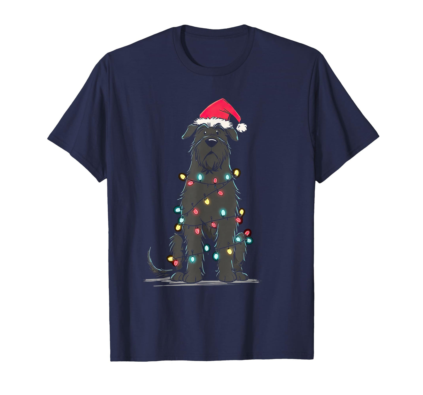 Funny Bouvier Des Flandres Christmas Graphics Dog Lights T-Shirt