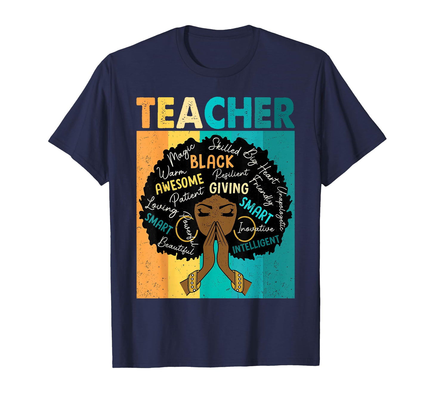 Black Teacher Magic Black History Month Afro Hair Melanin T-Shirt