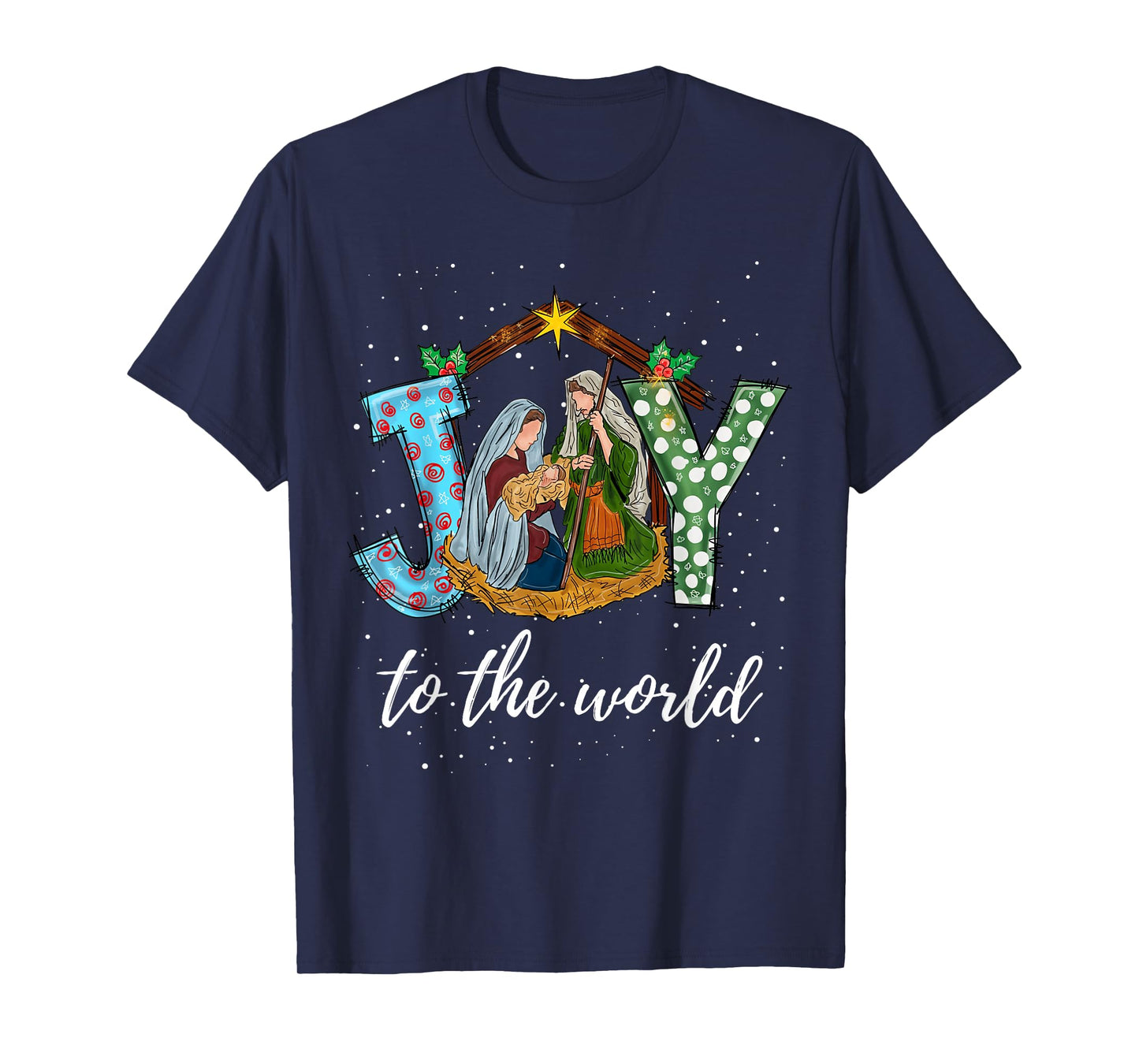 Joy to The World Baby Jesus Christmas Christian Nativity T-Shirt