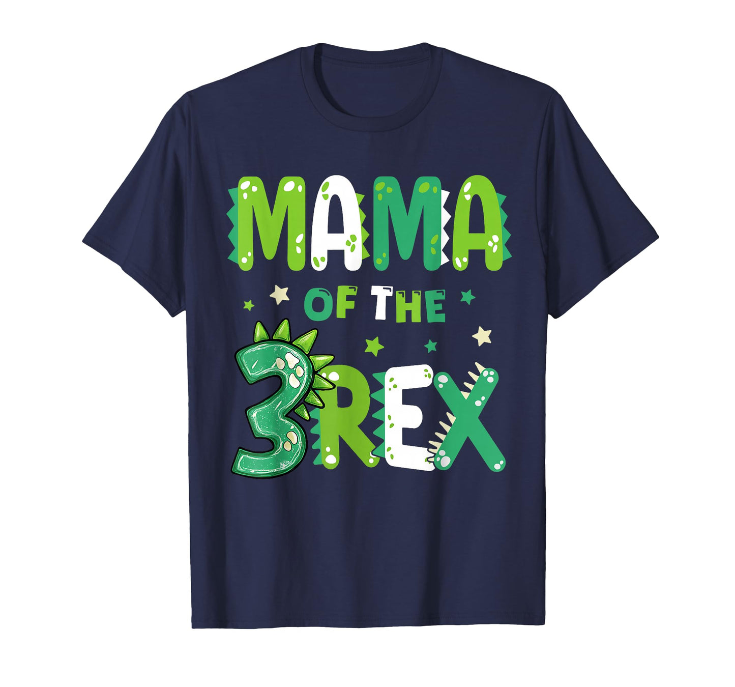 Mama of The Three Rex Birthday Dinosaur Family Matching T-Shirt