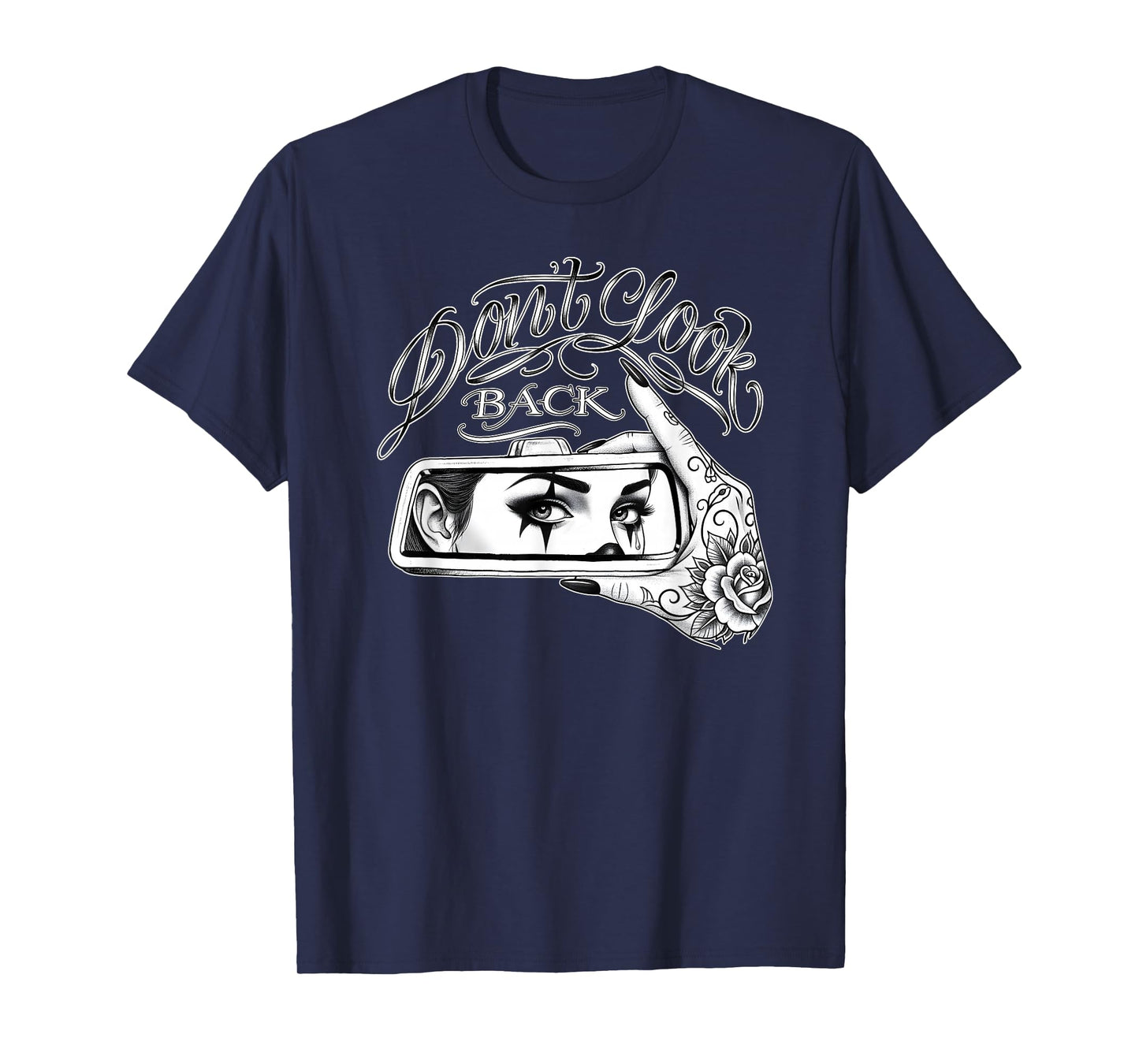 Don't Look Back Chicana Tattoo Gangster Chola Chicano Clown T-Shirt