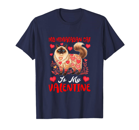 My Himalayan Cat is My Valentine Matching Dog Owner Kids T-Shirt