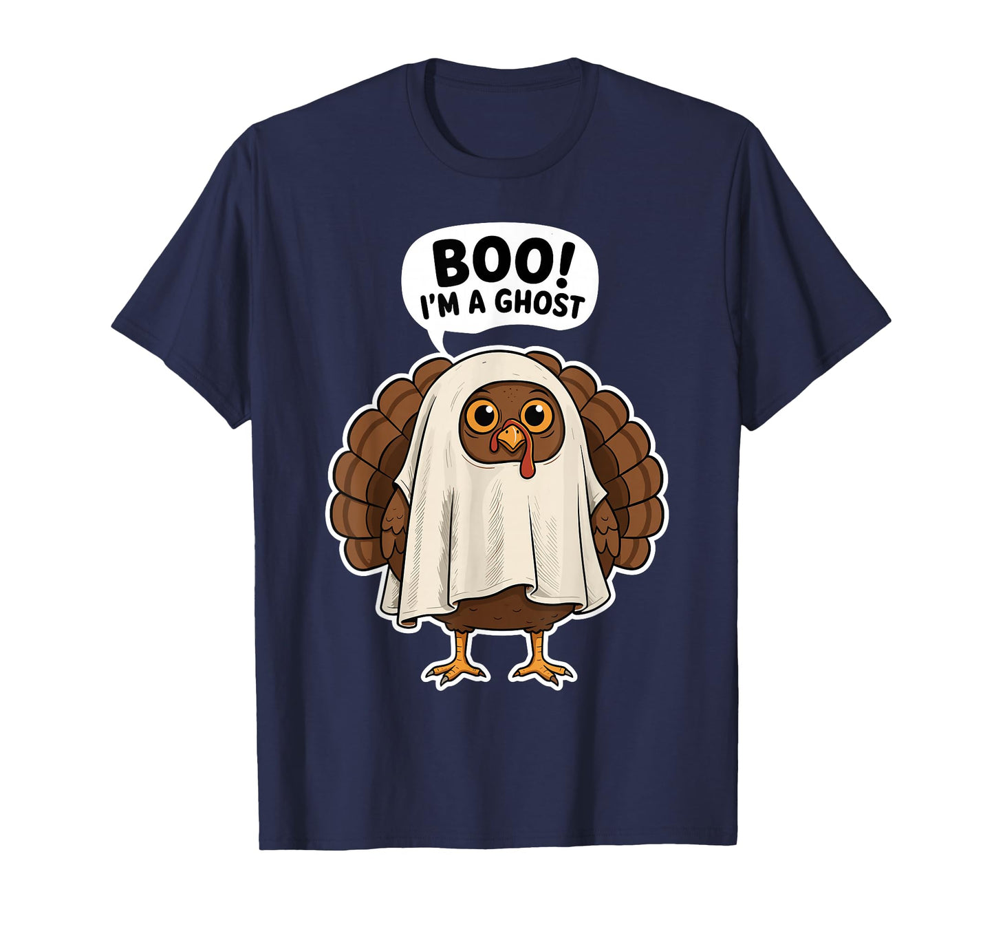 Thanksgiving Ghost Turkey Disguise Funny Halloween T-Shirt