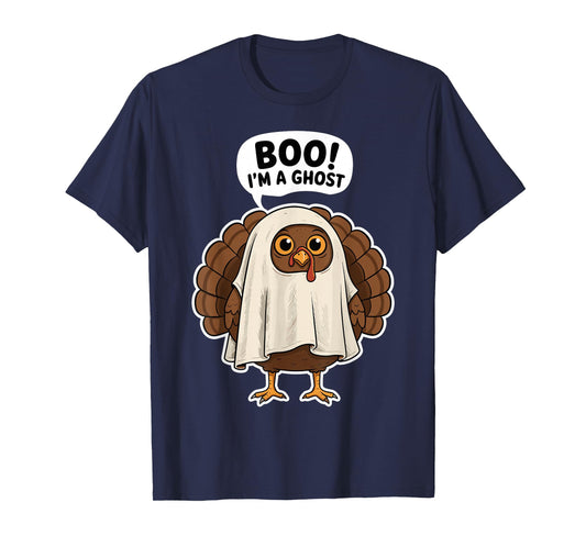 Thanksgiving Ghost Turkey Disguise Funny Halloween T-Shirt