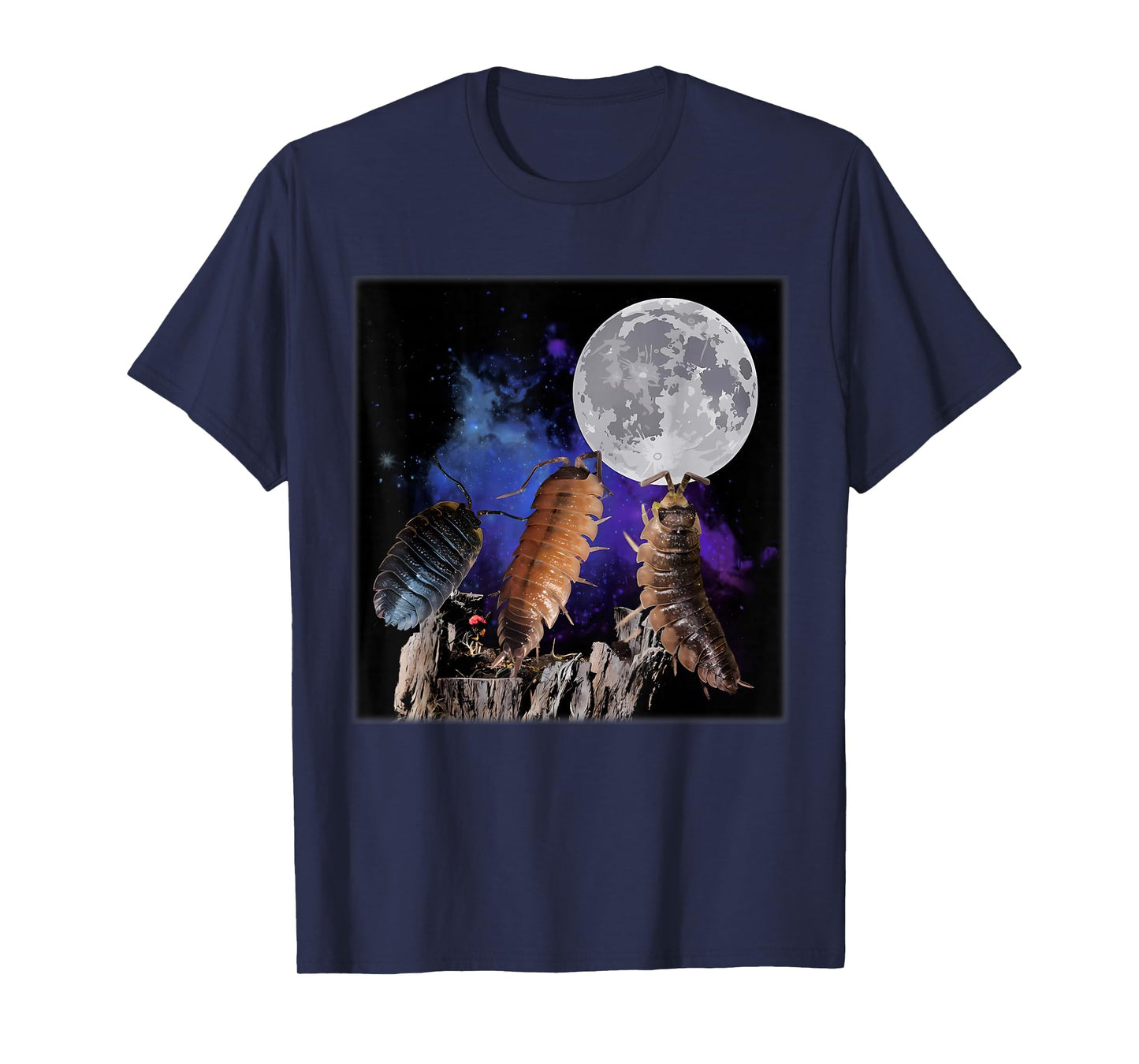 Vintage Three Isopods Howling at The Moon Insect Entomology T-Shirt