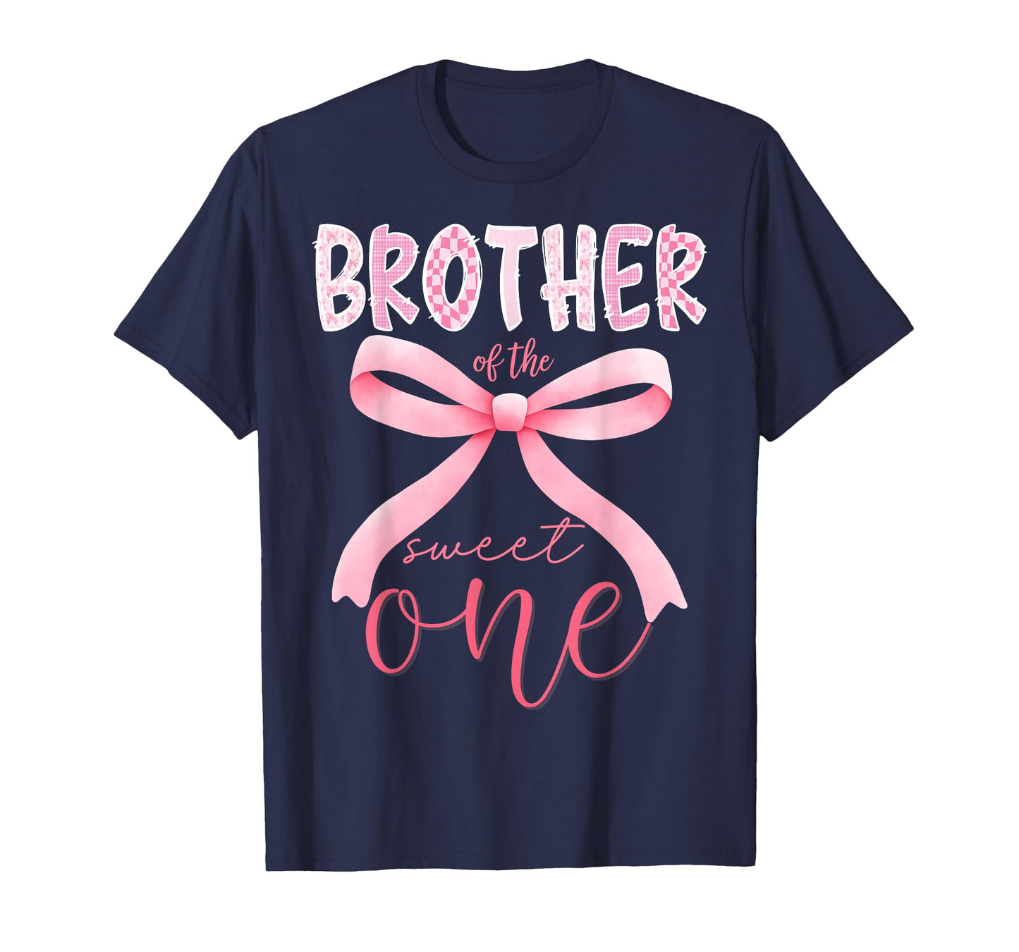Brother of The Sweet One Pink Coquette Bow 1st Birthday Girl T-Shirt