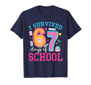 I Survived 67 Days of School Meme Six Seven Teacher Students T-Shirt