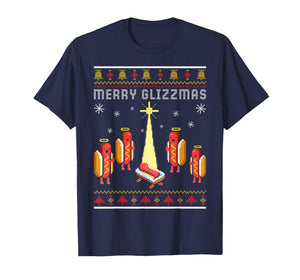 Merry Glizzmas Hot Dog Funny Ugly Christmas Sweaters T-Shirt