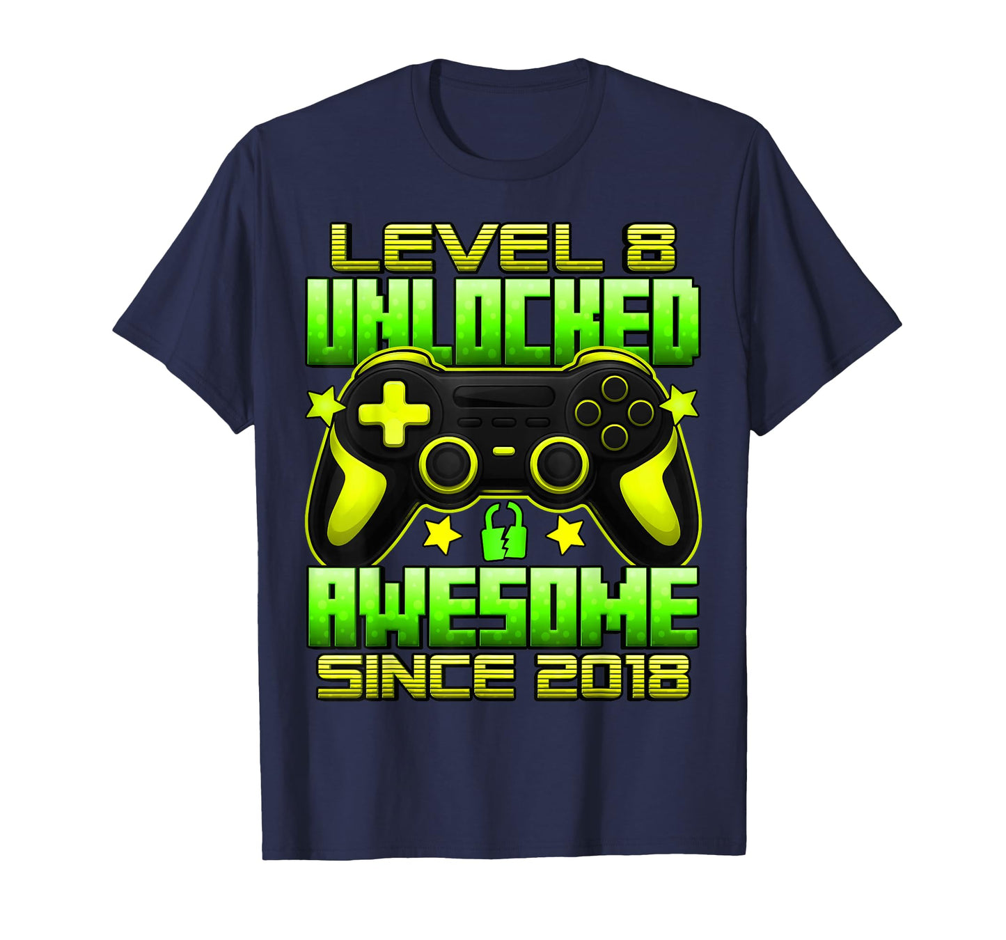 Level 8 Unlocked 8 Year Old Gifts for Boys 8th Birthday Boy T-Shirt