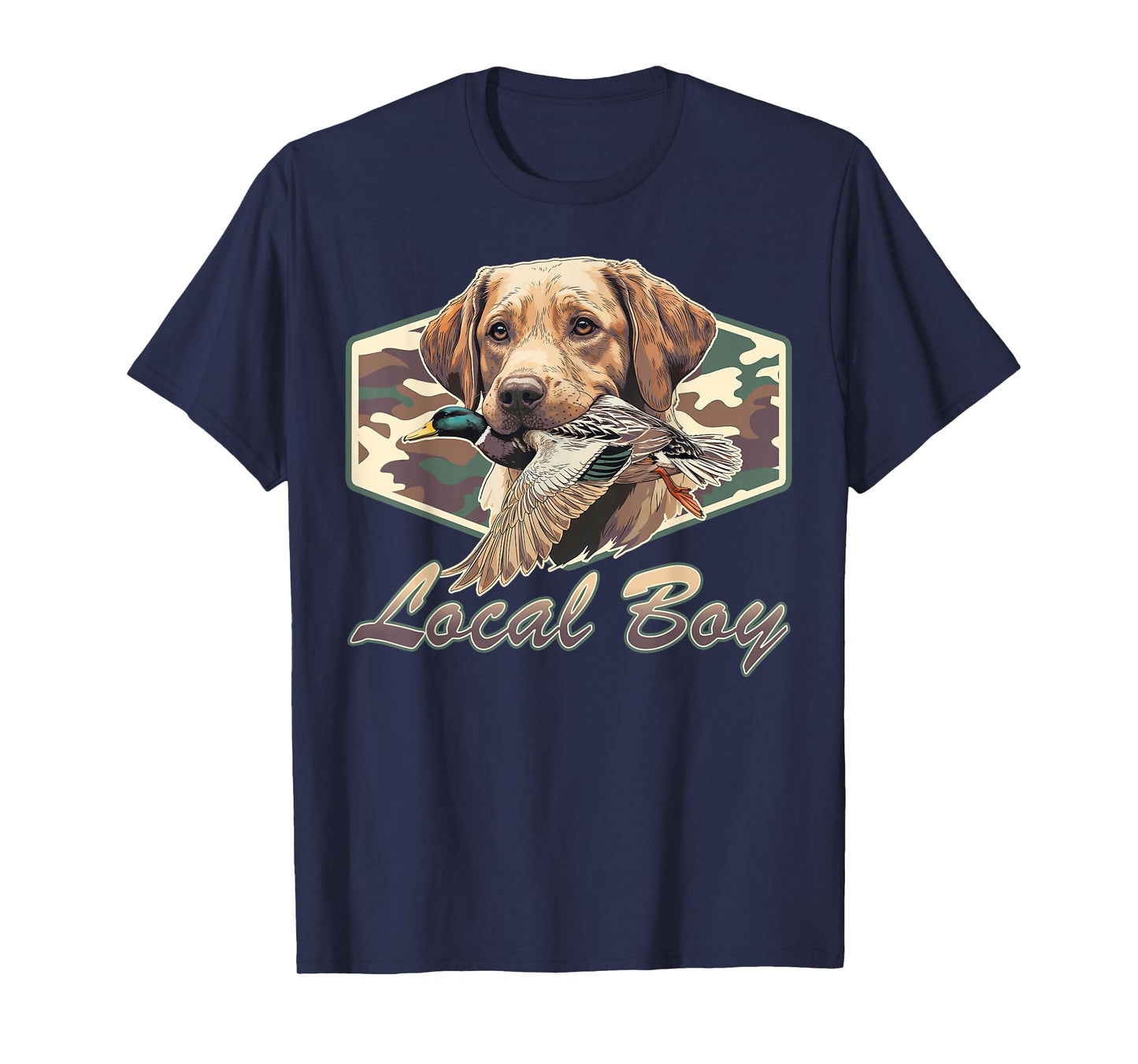Camo Southern Local Boy Labrador Duck Hunting Outdoor Nature T-Shirt
