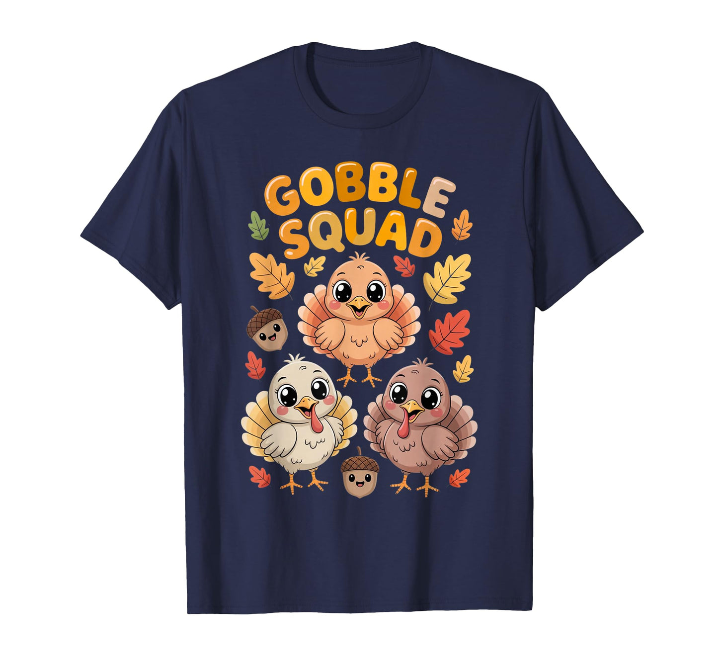 Groovy Gobble Squad Turkey Matching Family Kids Thanksgiving T-Shirt