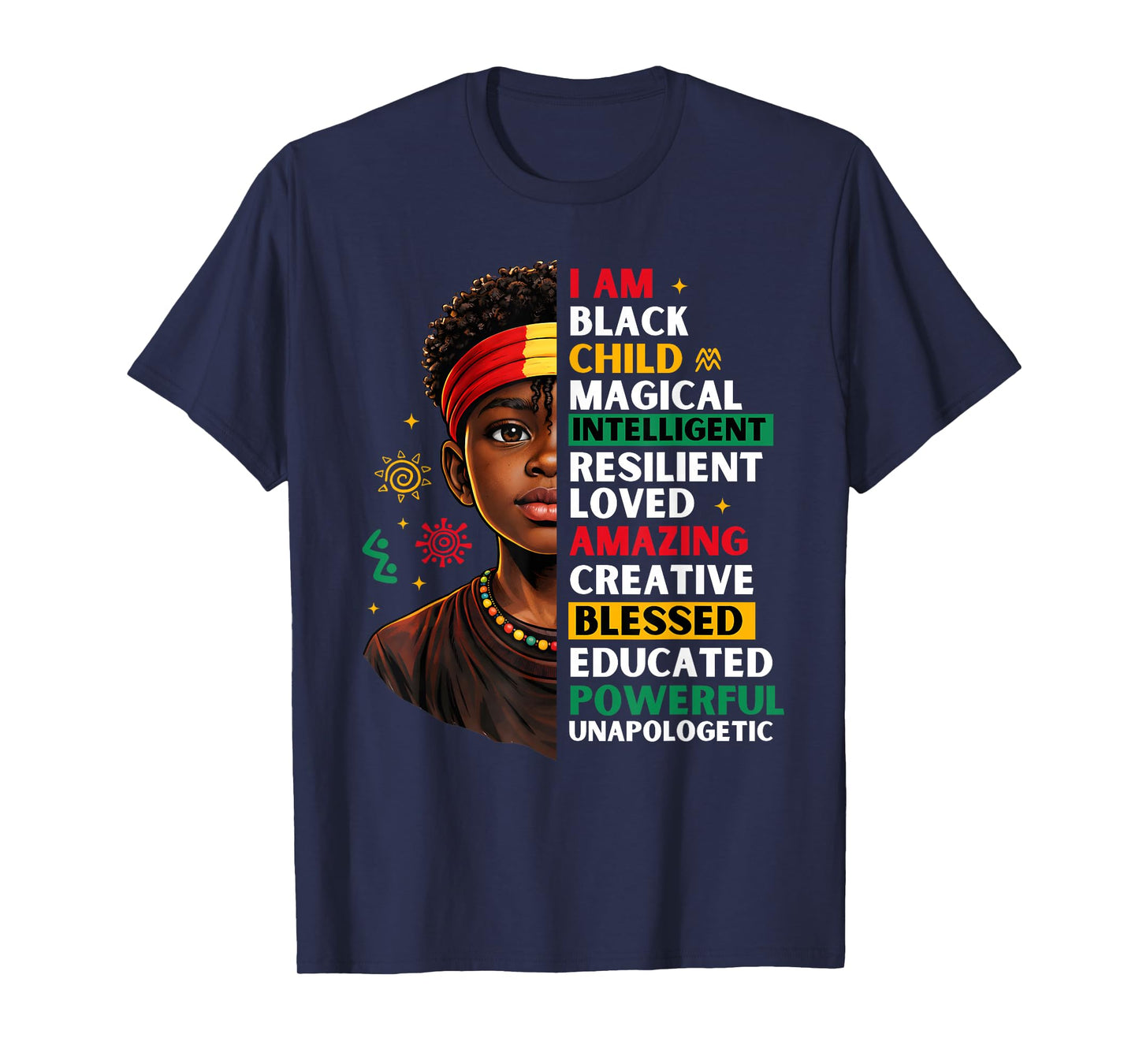 Black History Month African American Young Boys Kids Melanin T-Shirt