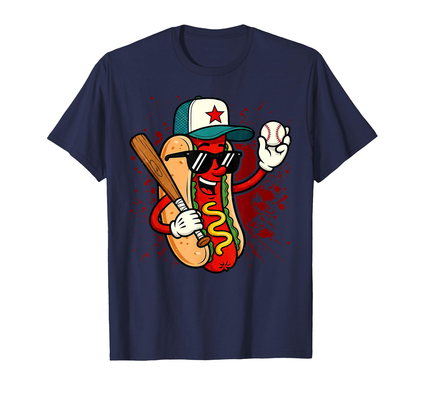 Retro Vintage Baseball Hot Dogs - Funny T-Shirt