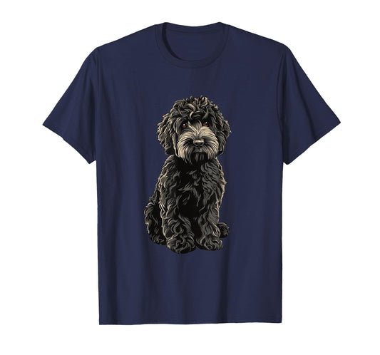 Black Cockapoo Dog Illustration T-Shirt