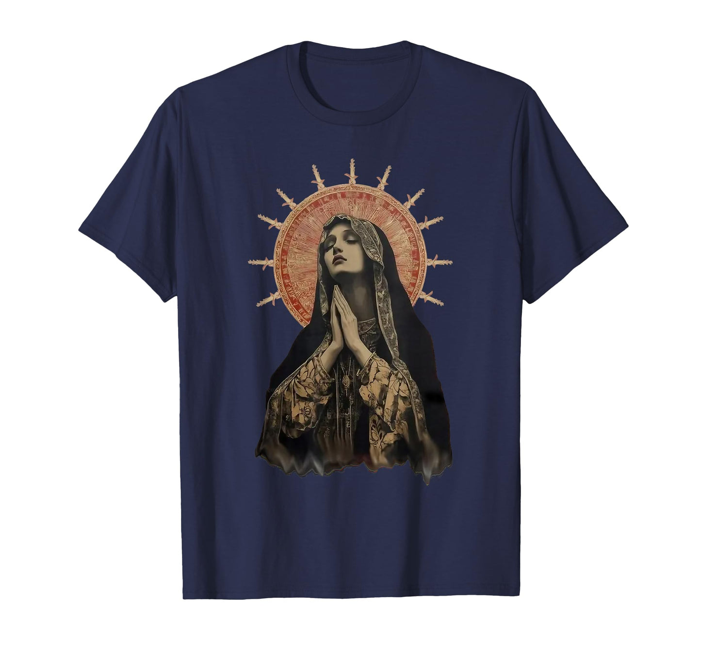 Stained Glass Madonna Prayer Faith T-Shirt